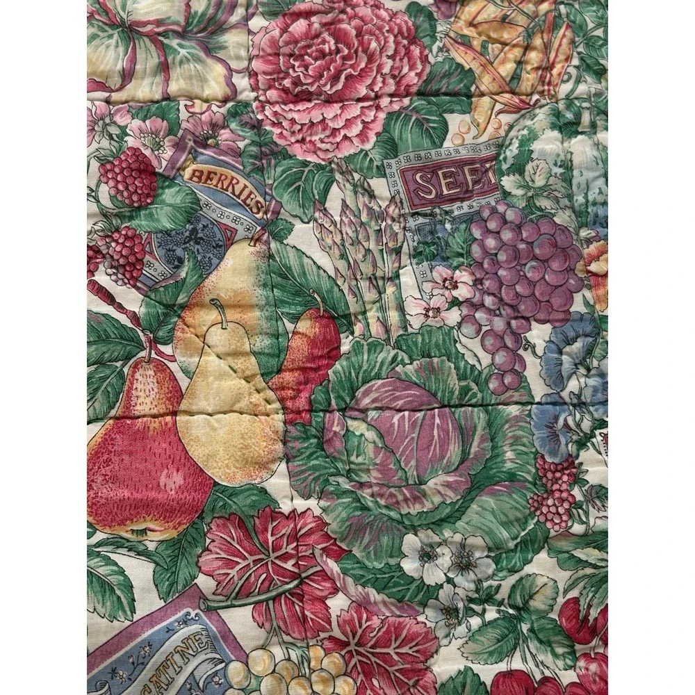 Vintage Reversible Cottagecore Floral Patchwork Quilt Throw Blanket 33.5x45